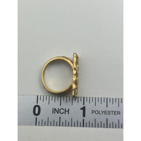 Satya Textured Gold Tone Tree Branch Ring Size 7 - Picture 2 of 10